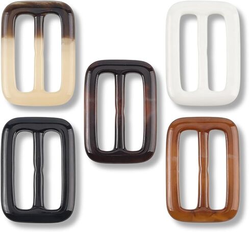 5Pcs 2-Inch Resin Rectangle Buckle Set, Waist Clips for Silk Scarves, Neckerchiefs, Clothing (Random Colors) in Saudi Arabia