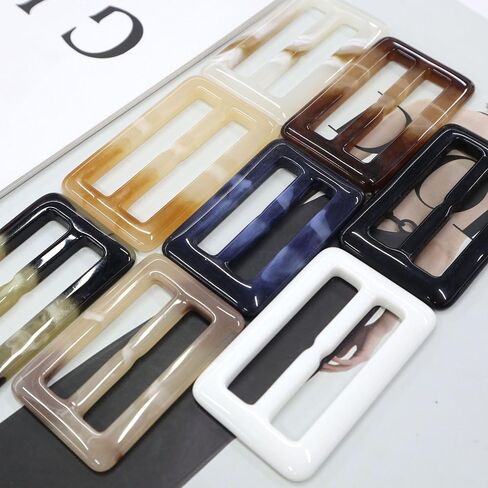 5Pcs 2-Inch Resin Rectangle Buckle Set, Waist Clips for Silk Scarves, Neckerchiefs, Clothing (Random Colors) in Saudi Arabia