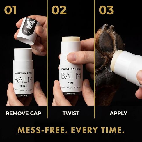 Dog Moisturizing Balm | 3 in 1 Paw, Nose, Elbow Healing Balm for Pets | Sooths Dry Cracked Skin | All Natural | Lick-Safe | Vet-Approved Convenient Moisturizing Stick (2 oz) in Saudi Arabia