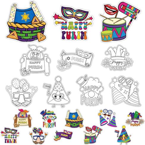 Father's Day Coloring Arts Crafts Kits - 30Pcs Color Your Own Happy Father's Day Magnets for Kids DIY Beard Trophy Coloring Magnets for Holiday Party Fridge Refrigerator School Activities Decorations in Kuwait