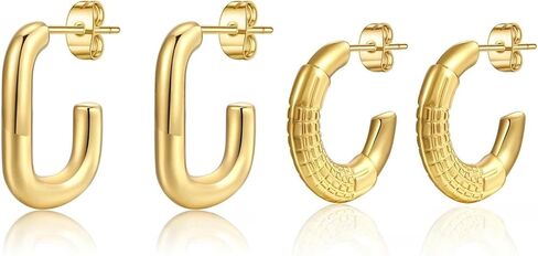 6 Pairs Butterfly Hoop Earrings, Small Gold Huggie Hoop with Colorful Acrylic Butterfly Drop Dangle, Cute and Adorable Butterfly Earrings for Girls - Six Colors in Saudi Arabia