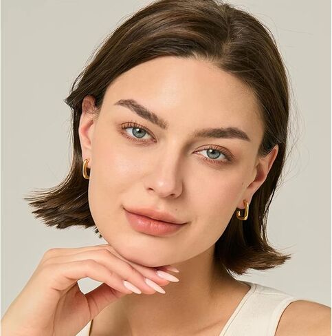 6 Pairs Butterfly Hoop Earrings, Small Gold Huggie Hoop with Colorful Acrylic Butterfly Drop Dangle, Cute and Adorable Butterfly Earrings for Girls - Six Colors in Saudi Arabia