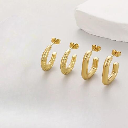 6 Pairs Butterfly Hoop Earrings, Small Gold Huggie Hoop with Colorful Acrylic Butterfly Drop Dangle, Cute and Adorable Butterfly Earrings for Girls - Six Colors in Saudi Arabia