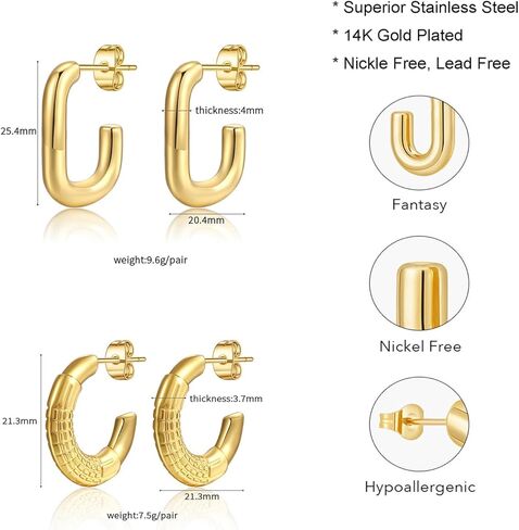 6 Pairs Butterfly Hoop Earrings, Small Gold Huggie Hoop with Colorful Acrylic Butterfly Drop Dangle, Cute and Adorable Butterfly Earrings for Girls - Six Colors in Saudi Arabia