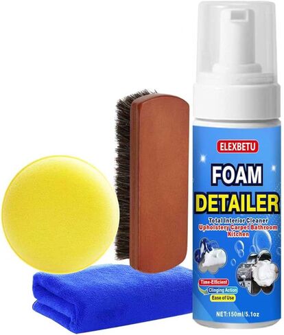 Car Interior Foam Cleaner,Powerful Stain Eliminator car interior cleaner Car Carpet,Clean Cars Seat Carpet Upholstery Deep Inside Cleaning Remove Stain from Leather Fabric Vinyl Plastic150ML/5.1Oz in Saudi Arabia