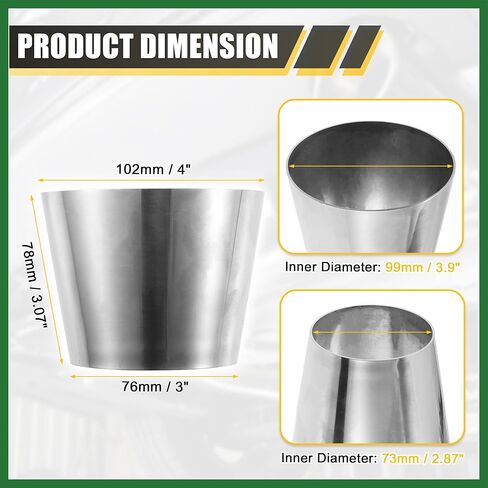 Motoforti Car Mandrel Exhaust Bend Elbow Pipe 304 Stainless Steel Concentric Reducer 3" OD to 4" OD 1pcs Long-lasting in Kuwait