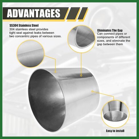 Motoforti Car Mandrel Exhaust Bend Elbow Pipe 304 Stainless Steel Concentric Reducer 3" OD to 4" OD 1pcs Long-lasting in Kuwait