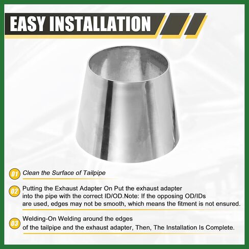 Motoforti Car Mandrel Exhaust Bend Elbow Pipe 304 Stainless Steel Concentric Reducer 3" OD to 4" OD 1pcs Long-lasting in Kuwait