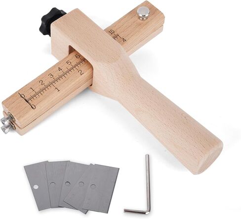 Frozelap Leather Cutting Tool, Leather Working Tools, Leather Strap Cutter Adjustable Leather Tools with Scale and 5 Blades Replacement in Saudi Arabia