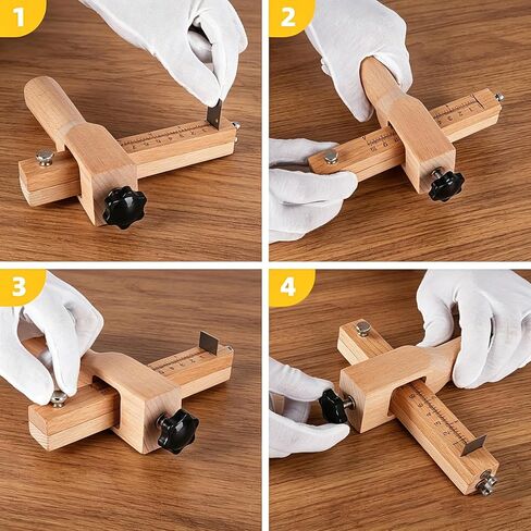 Frozelap Leather Cutting Tool, Leather Working Tools, Leather Strap Cutter Adjustable Leather Tools with Scale and 5 Blades Replacement in Saudi Arabia