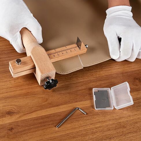 Frozelap Leather Cutting Tool, Leather Working Tools, Leather Strap Cutter Adjustable Leather Tools with Scale and 5 Blades Replacement in Saudi Arabia