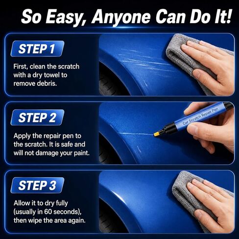 Magic Car Scratch Removal Pen, Professional Repair Solution For Cars, Works On Any Color To Fix Scratches Swirl Marks And Scuffs, Easy DIY Paint Restoration Kit For A Seamless Finish (1 Pcs) in Saudi Arabia