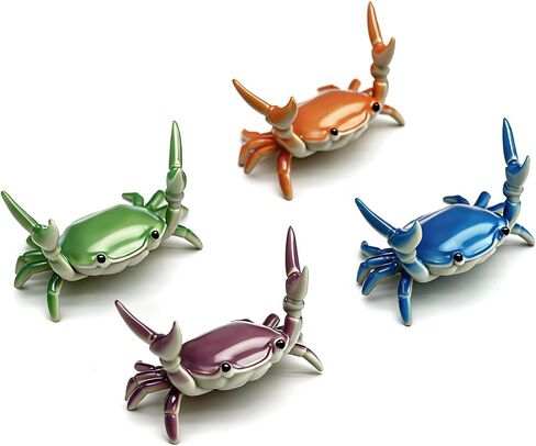 Cute Desk Crab Pen Holder Set (4pc) - Creative Weightlifting Crab Pencil Stand, Office Organizer for Small Items, Fun Desk Decor in Saudi Arabia