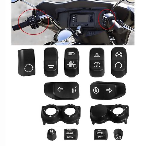 Plastic Motorcycle Switch Housing Button Caps Hand Control Switch Buttom Covers Fit for Harley Touring Electra Glide Street Glide Road King Ultra Limited FLHT FLHX FLHR 2014-2023 in Saudi Arabia