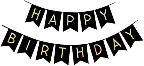 Fecedy Black Happy Birthday Alphabet Banner for Birthday Party Decorations in Saudi Arabia