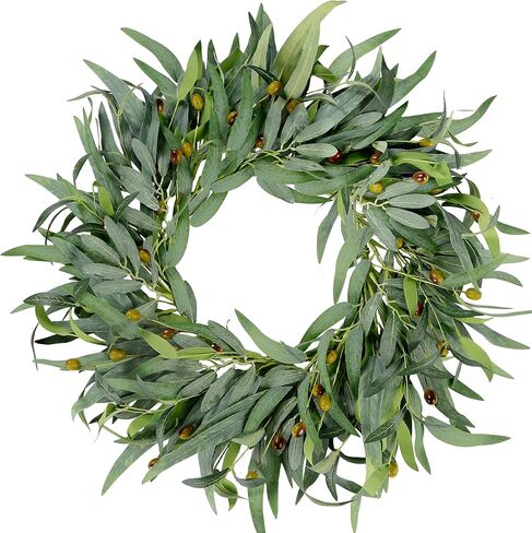 Sggvecsy Fall Wreath 20’’ Autumn Front Door Wreath Harvest Wreath with White Pumpkins Berries Maple Leaves Pine Cones Grain for Outside Indoor Home Wall Festival Thanksgiving Autumn Farmhouse Decor in Kuwait