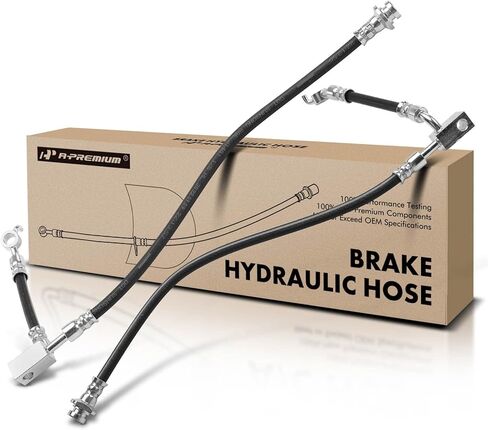 A-Premium Front Side Brake Hydraulic Hose Compatible with Select INFINITI and Nissan Models - Armada 2008-2015/2017, Titan 2008-2015/2017-2019, QX56 08-10, Replace# 46211ZR01B, 46211ZV01B (Pack of 2) in Kuwait