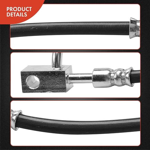 A-Premium Front Side Brake Hydraulic Hose Compatible with Select INFINITI and Nissan Models - Armada 2008-2015/2017, Titan 2008-2015/2017-2019, QX56 08-10, Replace# 46211ZR01B, 46211ZV01B (Pack of 2) in Kuwait