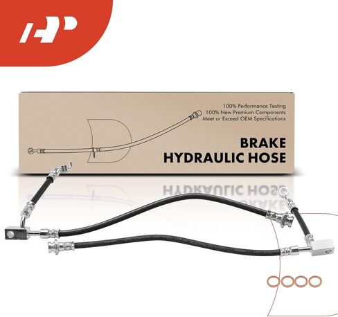 A-Premium Front Side Brake Hydraulic Hose Compatible with Select INFINITI and Nissan Models - Armada 2008-2015/2017, Titan 2008-2015/2017-2019, QX56 08-10, Replace# 46211ZR01B, 46211ZV01B (Pack of 2) in Kuwait