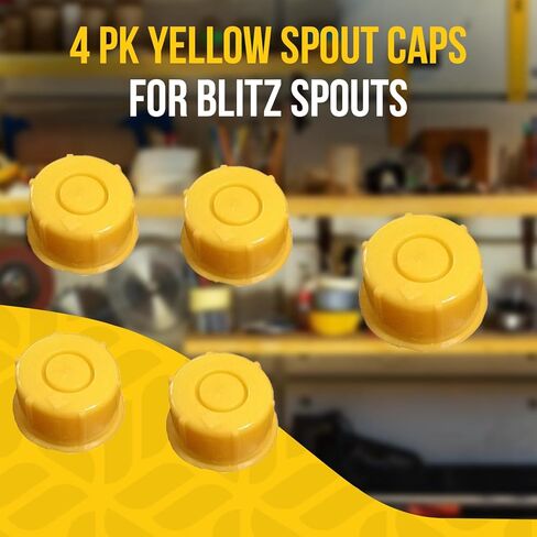 KPKOOL Products Gas Can Spout Cap - Yellow Self Venting Durable Fuel Can Spout Cap - Fits #900302 #900092 #900094 - Pack of 4 in Saudi Arabia