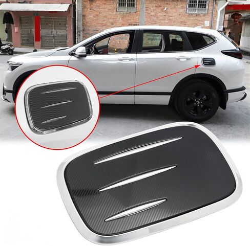 x xotic tech غطاء خزان الوقود وزيت الوقود الخارجي، نمط الكروم وألياف الكربون، متوافق مع Honda CR-V CRV 2017-2022 in Kuwait