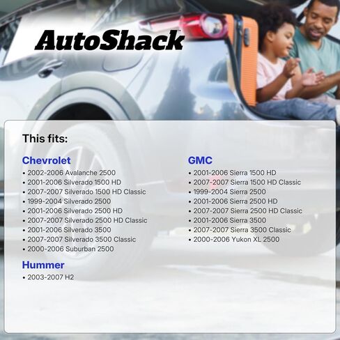 مجموعة محمل محور العجلة الأمامية من AutoShack لسيارة شيفروليه وجي إم سي، سيلفرادو 2500 HD 2001-2006 سييرا 2500 HD 2001-2006، 4WD V8 6.0L 6.6L 8.1L - جانب السائق والراكب - مع ABS، 8 عروة in Kuwait
