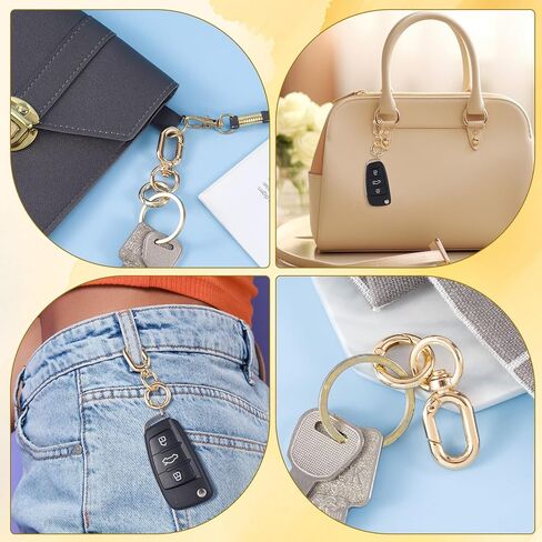 2 Sets Double Opening Keychain Clip, Metal Keychain Ring, Swivel Clasp Clips for Lanyards DIY Crafts Making Luggage Purse Bags Accessories- Gold in Saudi Arabia