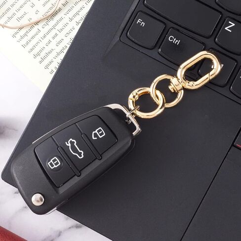 2 Sets Double Opening Keychain Clip, Metal Keychain Ring, Swivel Clasp Clips for Lanyards DIY Crafts Making Luggage Purse Bags Accessories- Gold in Saudi Arabia