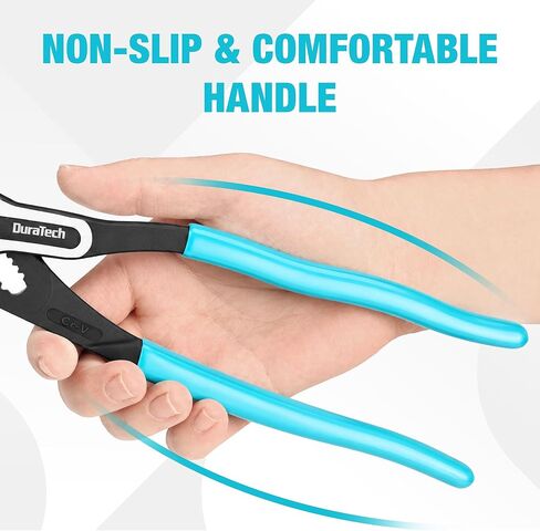DURATECH 10-Inch Water Pump Pliers, Quick-Adjust Groove Joint with V-Jaw Design, Tongue-and-Groove Pliers, Premium CR-V Steel, Comfort Grip for Plumbing, DIY & Home Use in Kuwait
