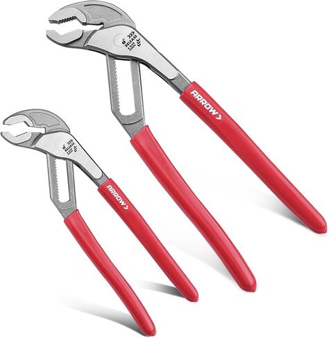 Arrow 8" V-Jaw Groove Joint Pliers, Quick Adjustable Water Pump Pliers with 18 Positions, CR-V Steel, for Plumbing, Automotive, Mechanical Repair and Household Use in Kuwait