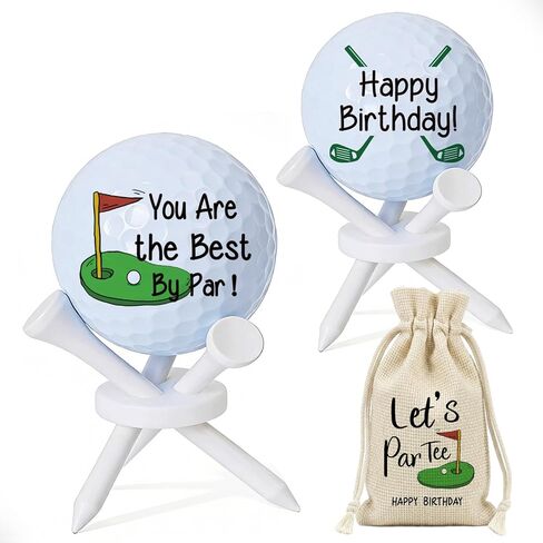 Fathers Day Birthday Gifts for Men Dad, Birthday Golf Gifts for Golfing Fan Friends Husband Grandpa Coworkers Friends, 2 Pcs Golf Ball Tabletop Display Stand Holders Gifts Decor in Saudi Arabia