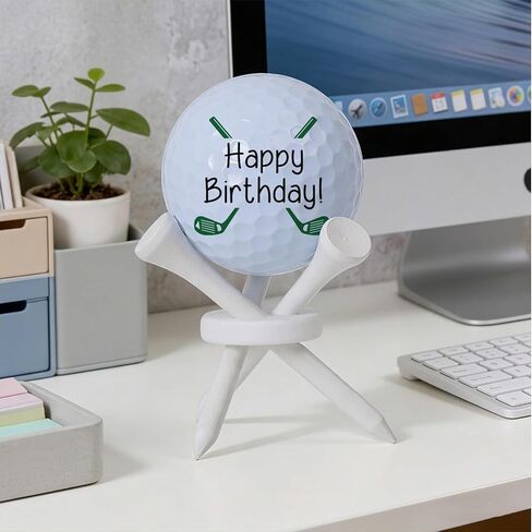 Fathers Day Birthday Gifts for Men Dad, Birthday Golf Gifts for Golfing Fan Friends Husband Grandpa Coworkers Friends, 2 Pcs Golf Ball Tabletop Display Stand Holders Gifts Decor in Saudi Arabia