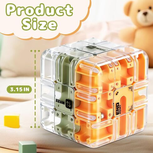 2 Pack 3D Maze Cube Puzzle for Kids & Adults, Labyrinth Brain Teaser Game for Sibling Race & Travel, Gravity Memory Logic Toy Gift for Boys Girls 8-12, Sensory Fidget Box in Saudi Arabia
