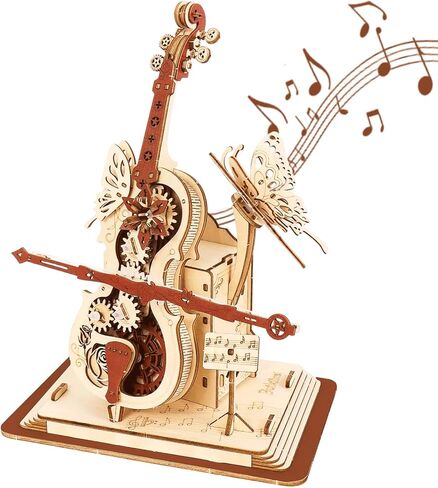 3D Wooden Puzzles for Adults, Wooden Music Box Kits-Cello Wood Model Kits for Adults to Build, Gift for Men Women Hobby for Adults (Music Cello) in Saudi Arabia