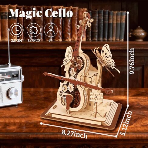 3D Wooden Puzzles for Adults, Wooden Music Box Kits-Cello Wood Model Kits for Adults to Build, Gift for Men Women Hobby for Adults (Music Cello) in Saudi Arabia
