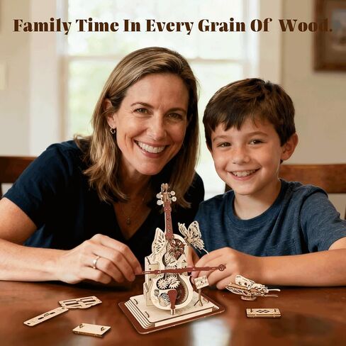 3D Wooden Puzzles for Adults, Wooden Music Box Kits-Cello Wood Model Kits for Adults to Build, Gift for Men Women Hobby for Adults (Music Cello) in Saudi Arabia