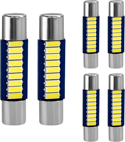 Sun Walker 6 PCS 28mm 29mm Festoon LED Car Bulb, Extremely Bright 9-SMD 4014 Chips LED Bulb Replacement, 12V 6614F 6612F Vehicle Interior Light for Dome Sun Visor Vanity Mirror in Kuwait