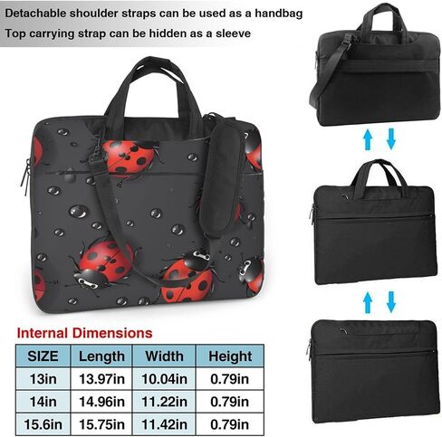 Ladybugs Laptop Shoulder Bag for Women, Ladybugs Laptop Sleeve Case Durable Computer Bag in Saudi Arabia