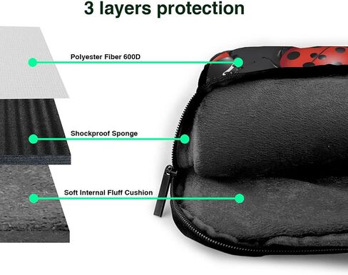 Ladybugs Laptop Shoulder Bag for Women, Ladybugs Laptop Sleeve Case Durable Computer Bag in Saudi Arabia