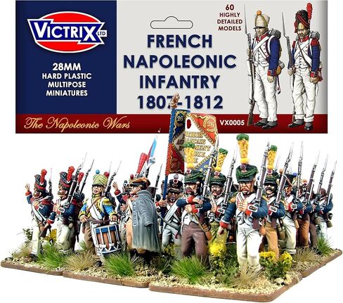 تم تسليم ألعاب الحرب - مجموعة مشاة نابليون الفرنسية Victrix من 1807 إلى 1812 مع تنزيل STL مصغر إضافي - 60 منمنمة متعددة الأوضاع بتفاصيل عالية مقاس 28 مم مع شاكوس لديوراما ألعاب الحرب النابليونية in Kuwait