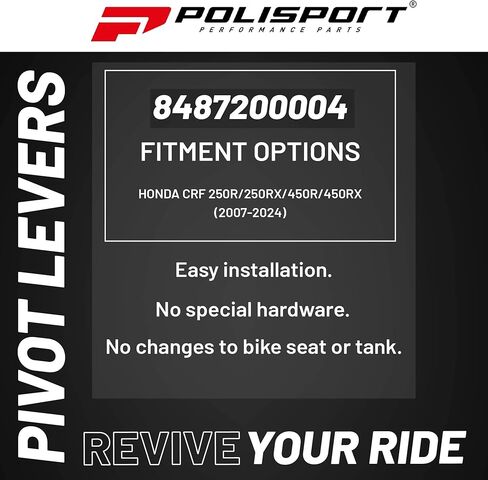 مجموعة أذرع Polisport Pivot غير قابلة للكسر - تناسب: Honda CRF 250R/250RX/450R/450RX (2007-2024) أذرع الفرامل/القابض موتوكروس (MX/Enduro)، مركب متين، شكل OEM، سهل التركيب، رمادي ناردو in Kuwait