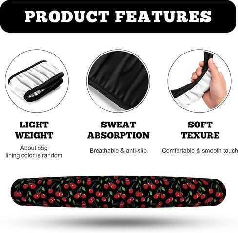 Cute Cherry Steering Steering Wheel Cover, Non-Slip Neoprene Steering Wheel Cover, Cute Cherry Car Accessories for Women, Universal 15 Inch Fit Auto, SUVS, Includes 2 Ceramic Cup Coasters in Saudi Arabia