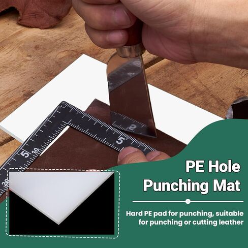 4 Pcs Leather Punch Pads, A4 Self Healing Cutting Mat, Sound Absorbing Pad and Leather Cutting Mat, Cutting Hole Punch Stamping Tool for Leathers Working DIY Crafts in Kuwait