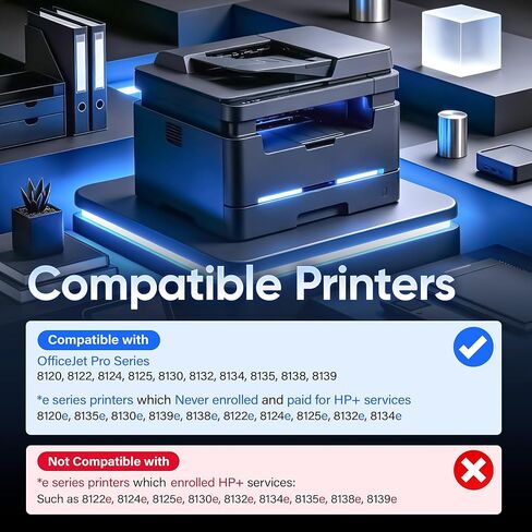 خرطوشة حبر 923e مكونة من 4 عبوات عالية الإنتاجية مع رقاقة بديلة متوافقة مع طابعات HP 923 923e 923XL الحبر مع OfficeJet Pro 8120 8122e 8123 8130 8133 8135e 8138e 8139e طابعات أسود سماوي أرجواني أصفر in Kuwait