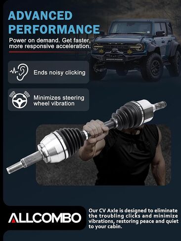 ALLCOMBO Front CV Axle for 2002-2005 Ford Explorer Mercury Mountaineer 2003-2005 Lincoln Aviator 2004 Replacement Shaft Assembly Passenger Driver Side 66-2153 66-2154 - [4WD AWD] in Kuwait