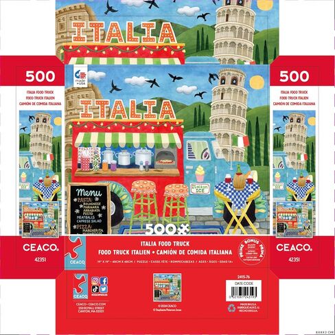 Ceaco - Stephanie Peterson Jones - Italia Food Truck - 500 Piece Puzzle for Adults - Challenging and Perfect for Game Nights - Finished Puzzle Size 21.25 x 15 in Saudi Arabia
