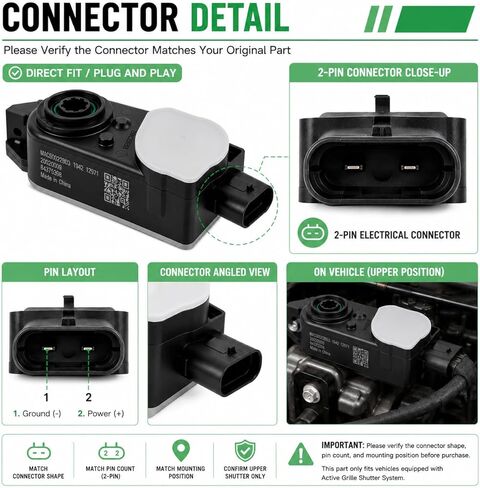 84375398 Front Upper Grille Active Aero Shutter Actuator Motor Compatible with Select Chevrolet GMC Cadillac Tahoe Colorado Malibu Suburban Buik Envision with Active Aero Shutter System in Saudi Arabia