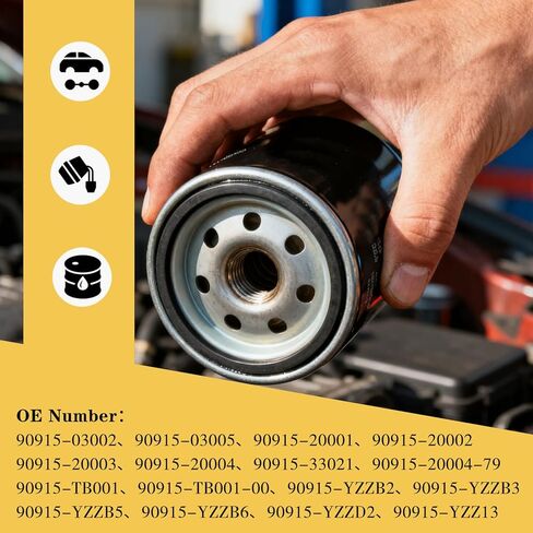 فلتر زيت المحرك 90915-YZZN2 90915-YZZN1 مناسب لتويوتا راف 4، كامري، كورولا، بريوس، هايلاندر، أفالون، بديل لكزس 90915-10009 90915-YZZF2 (6 قطع) in Kuwait