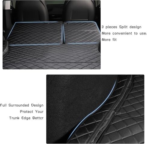 for Tesla Model 3 Highland Trunk Pet Mat Waterproof PU Leather Cargo Liner for Dogs Rear Seat Cover for Tesla Model 3 2024 Version in Saudi Arabia