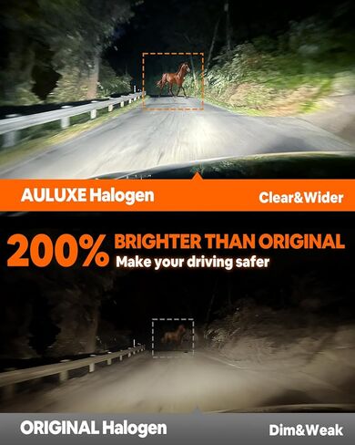 Compatible with Jeep Compass 2007 2008 2009 2010 Halogen Headlight Bulb Combo - 185% Brighter 5000K White High/Low Beam, Plug and Play, 2-Pack in Saudi Arabia